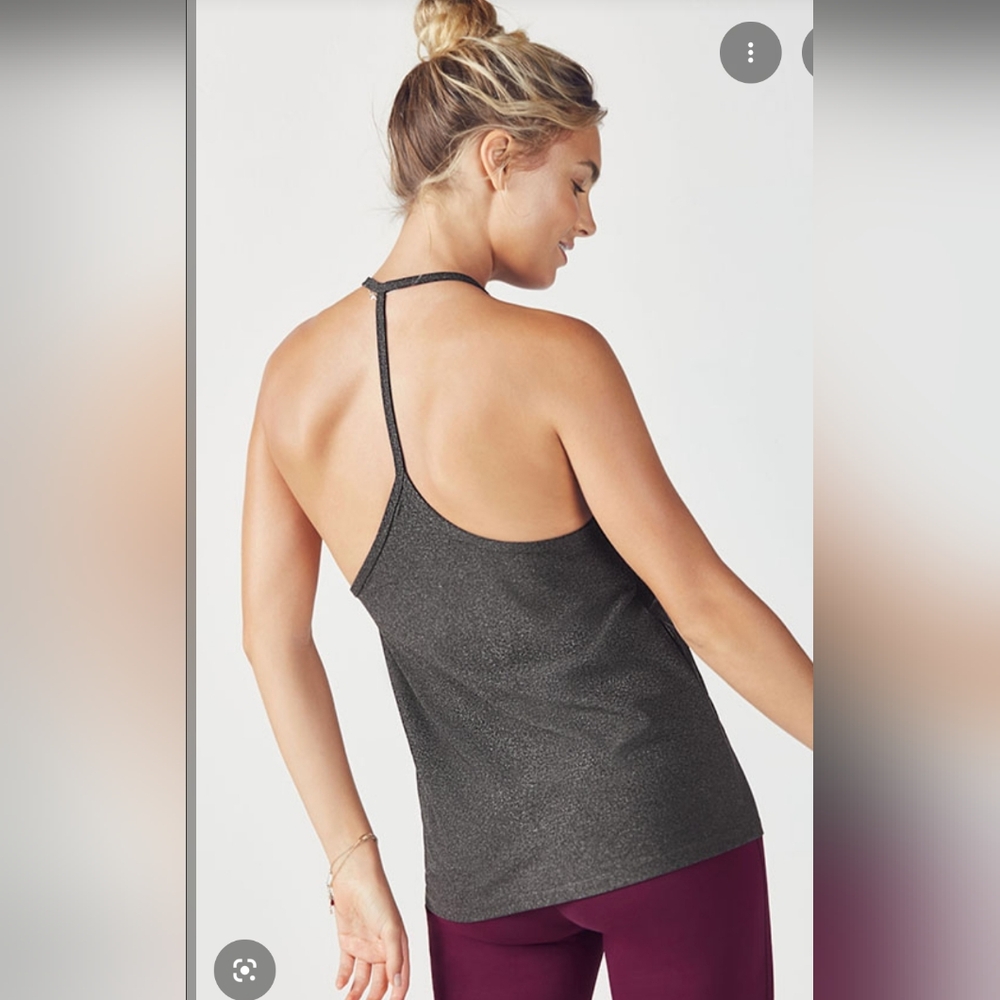 Fabletics Ciara Tank Top, Charcoal, Size M